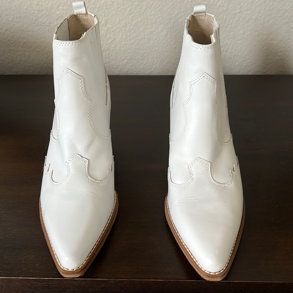 Sam Edelman White Western Booties